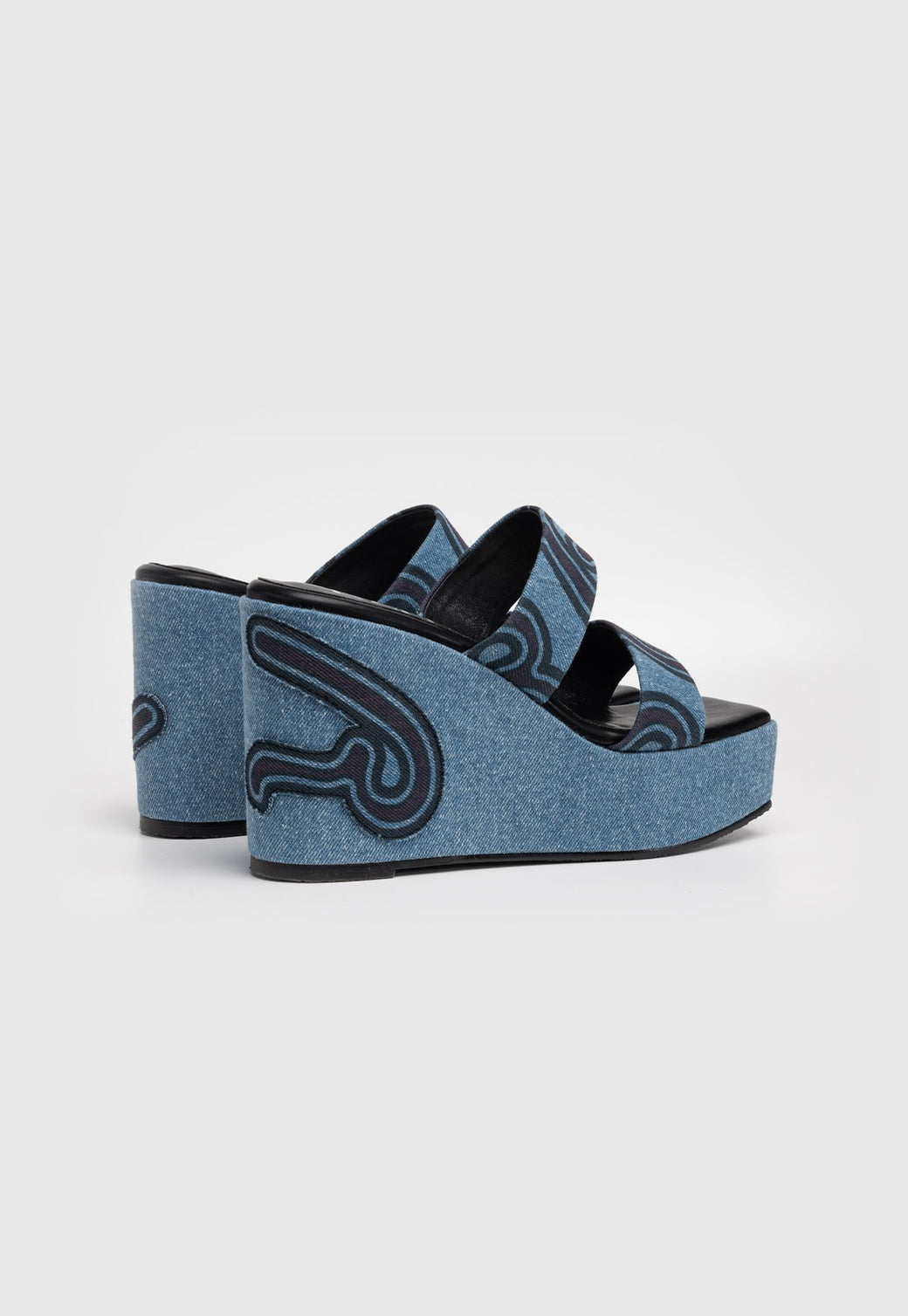 סנדלי פלטפורמה לנשים בצבע ג'ינס