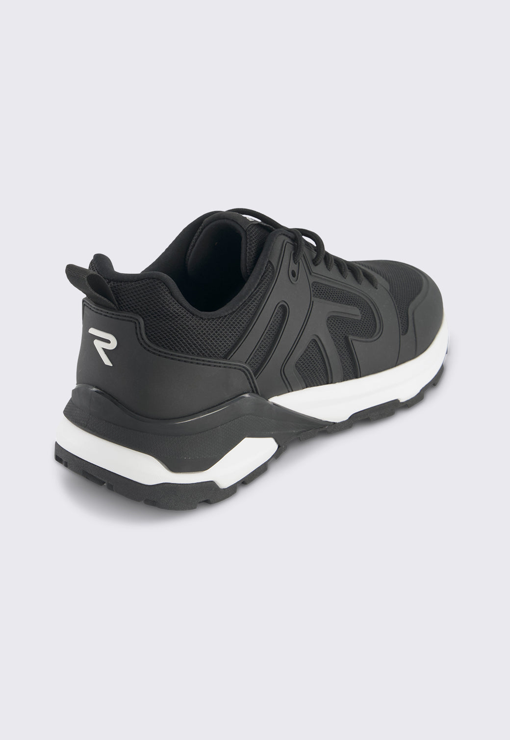 סניקרס לגברים WALES בצבע שחור עם סוליה לבנה