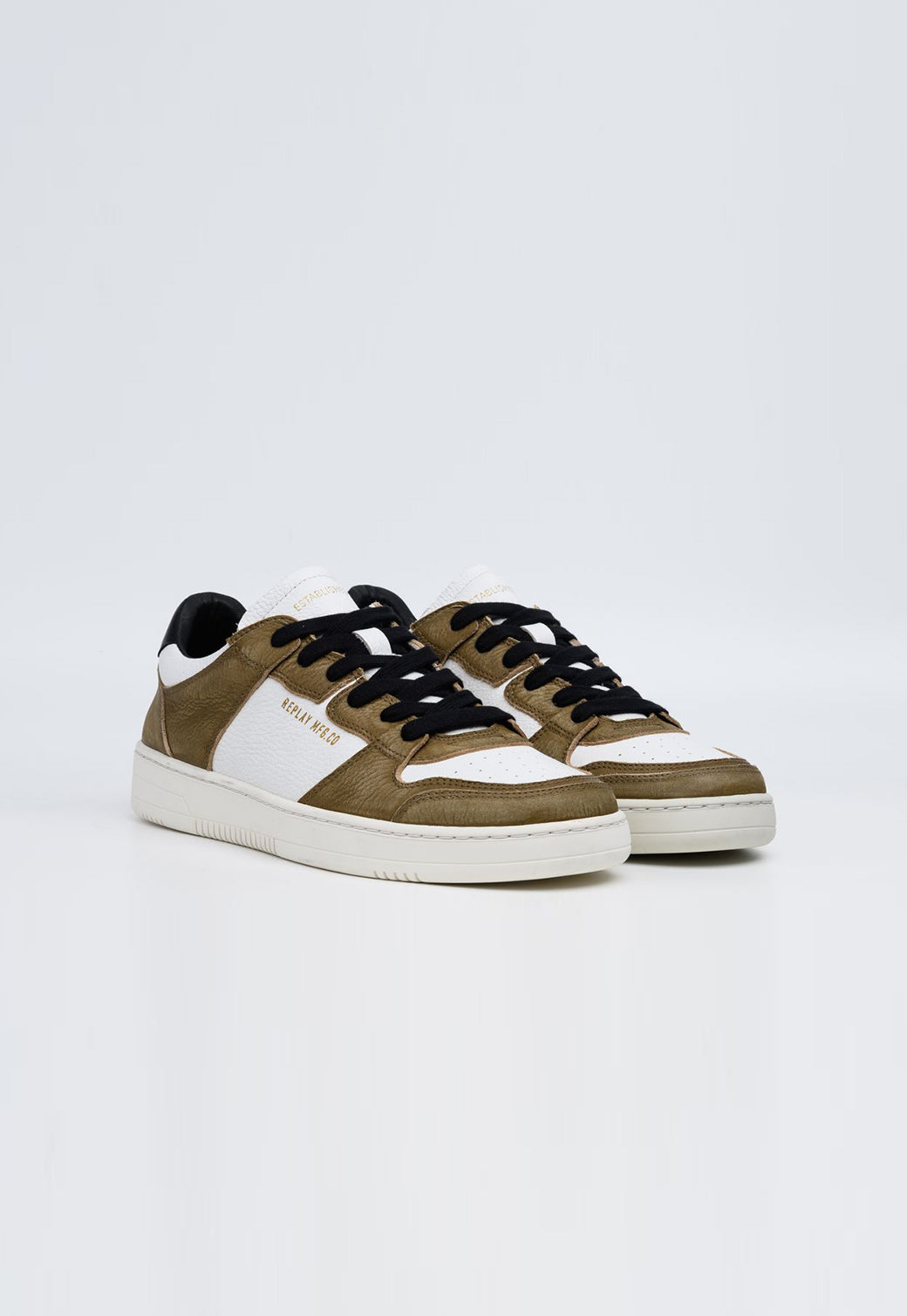 נעלי סניקרס לגברים בצבע ירוק־לבן