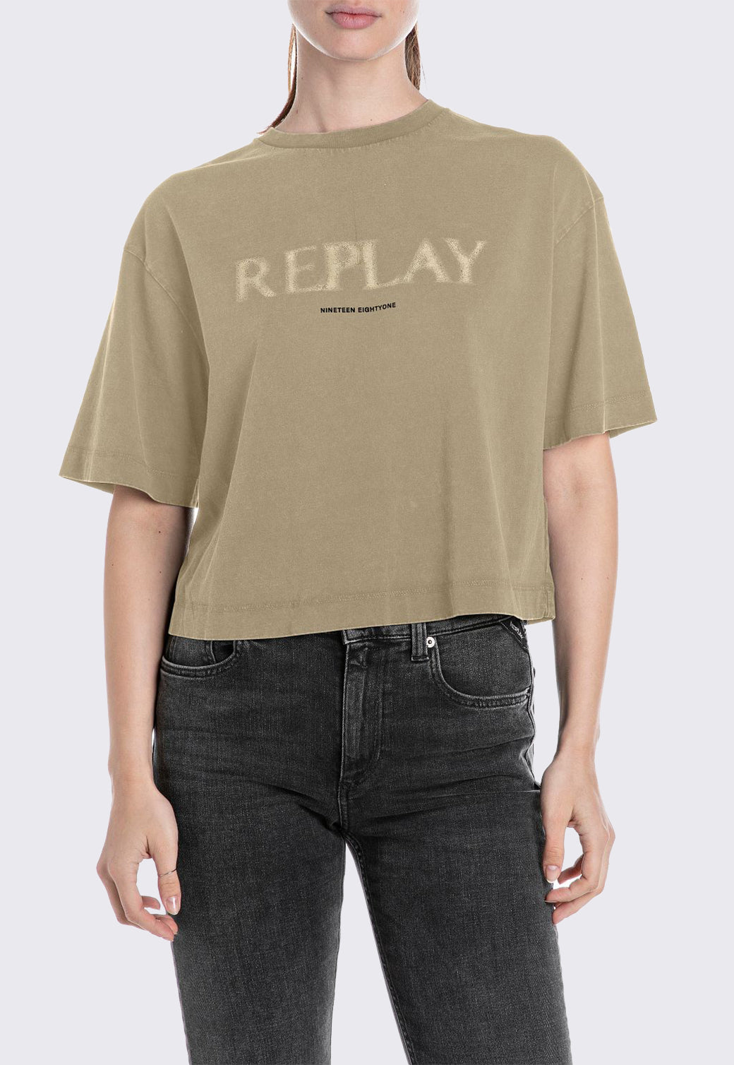 טי-שירט נשים REPLAY בגזרת בוקסי