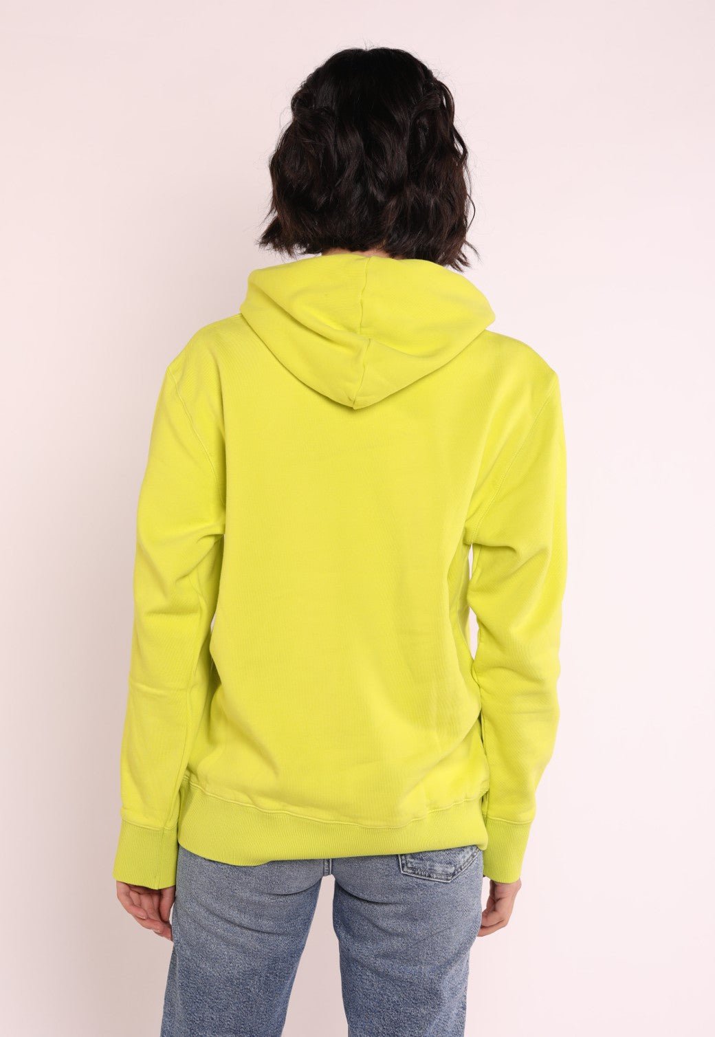 סווטשירט קפוצ'ון עם כיתוב בחזה | נשים YELLOW / S
