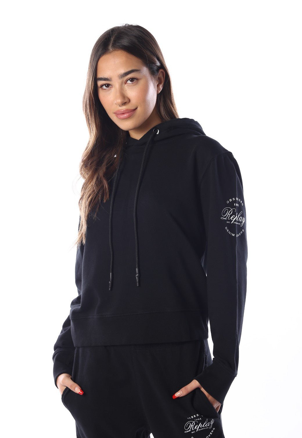 קפוצון הדפס תמונה בגב | נשים BLACK / S