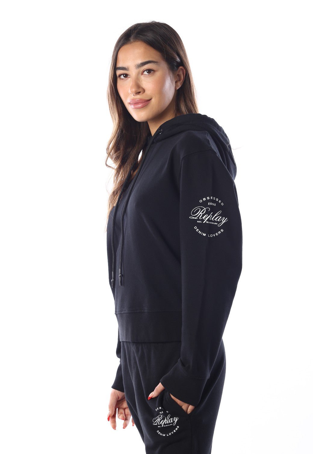 קפוצון הדפס תמונה בגב | נשים BLACK / S