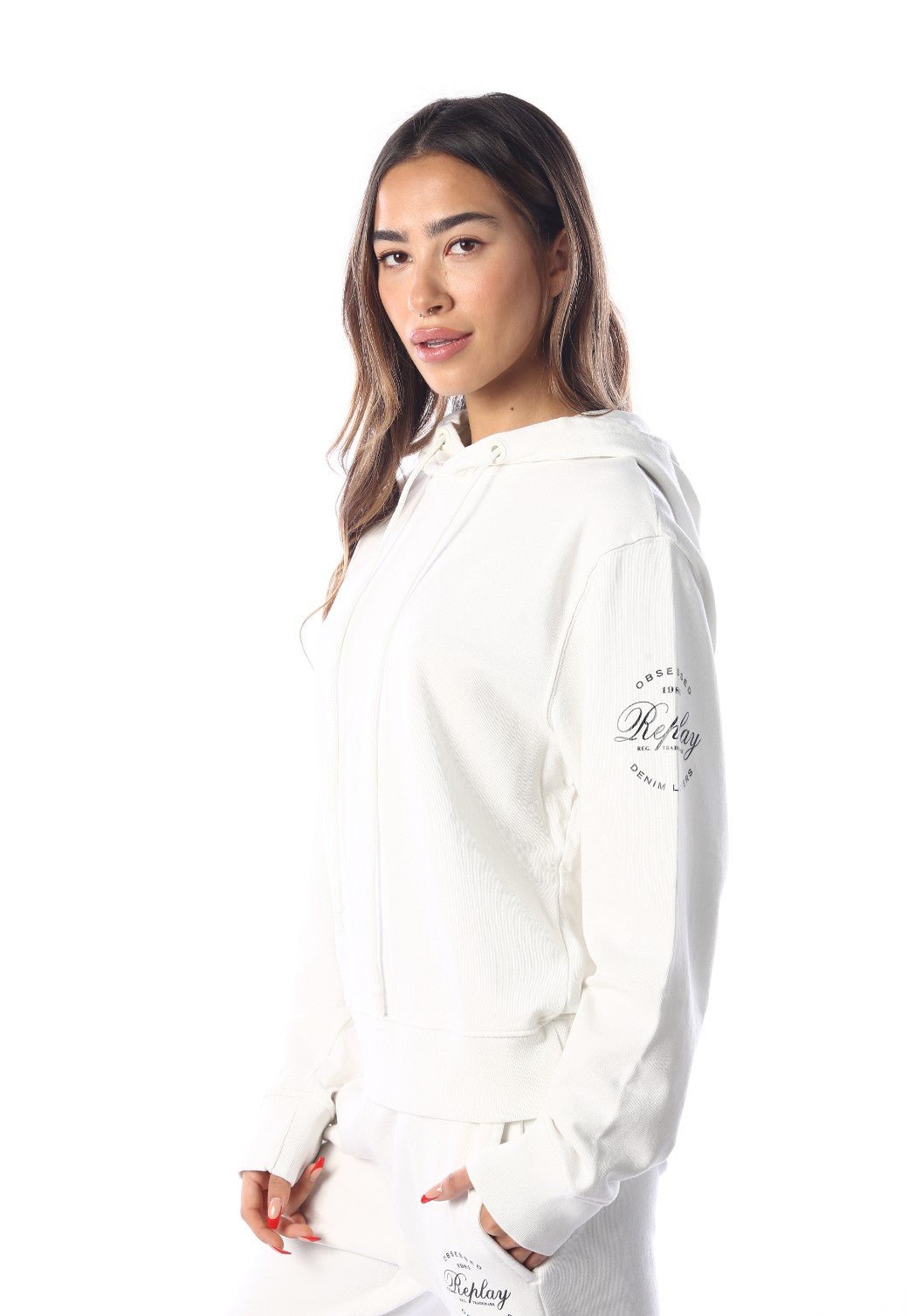 קפוצון הדפס תמונה בגב | נשים WHITE / S