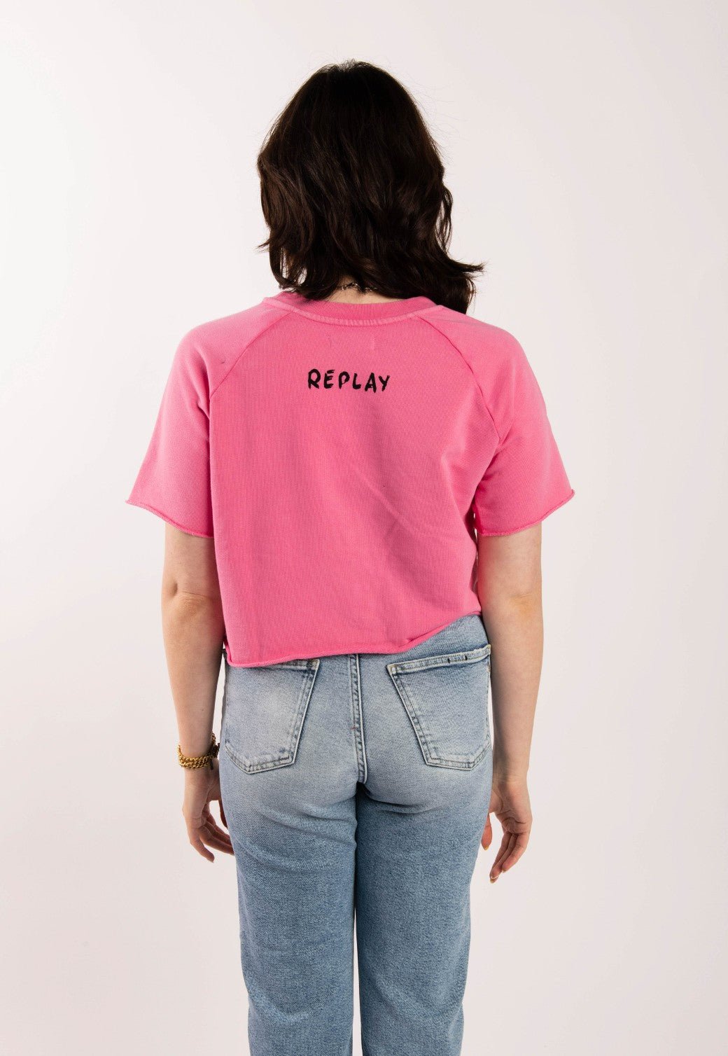 טי שירט קצרה עם לוגו | נשים PINK / S