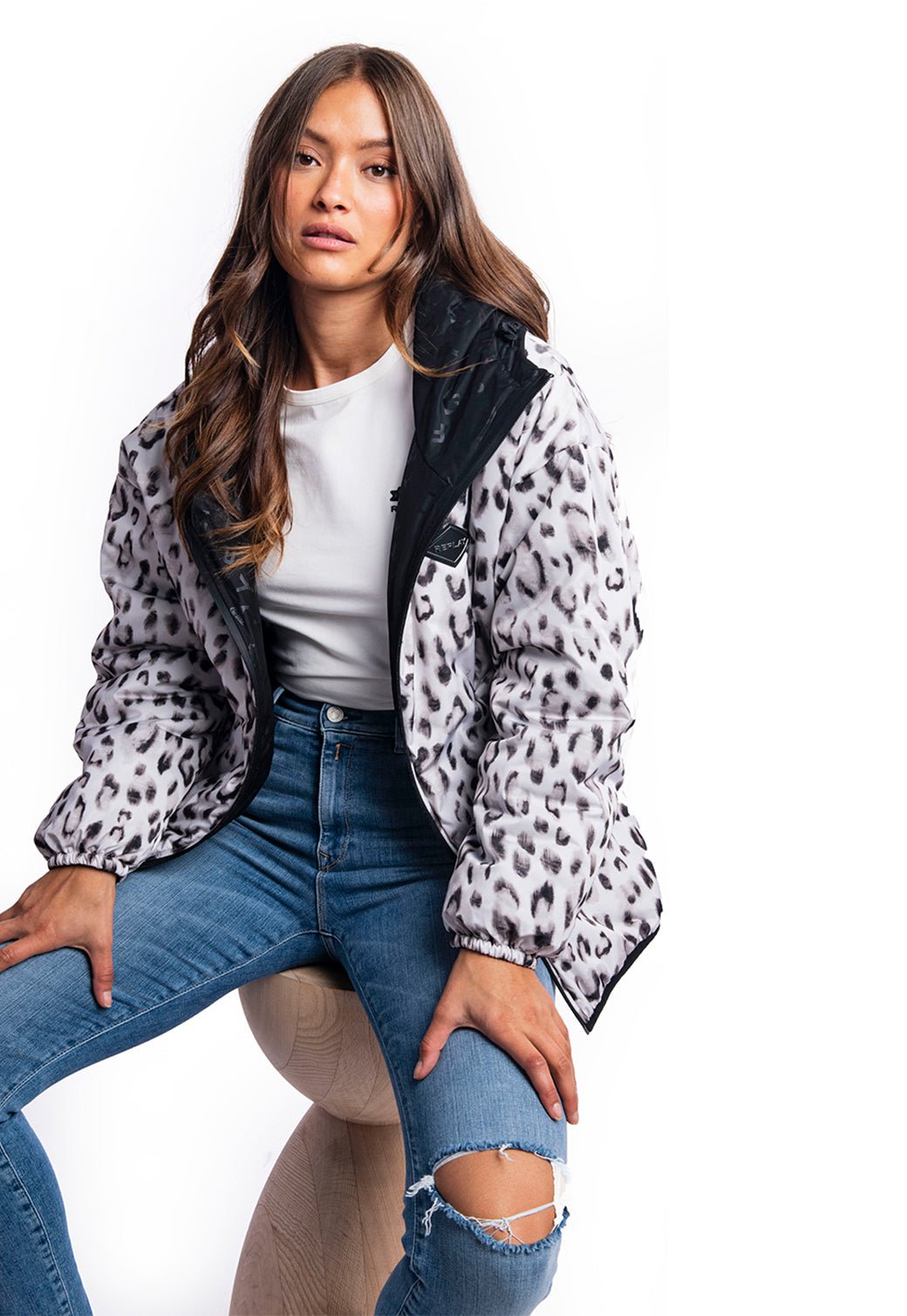 מעיל הדפס לוגו | נשים BLACK / S