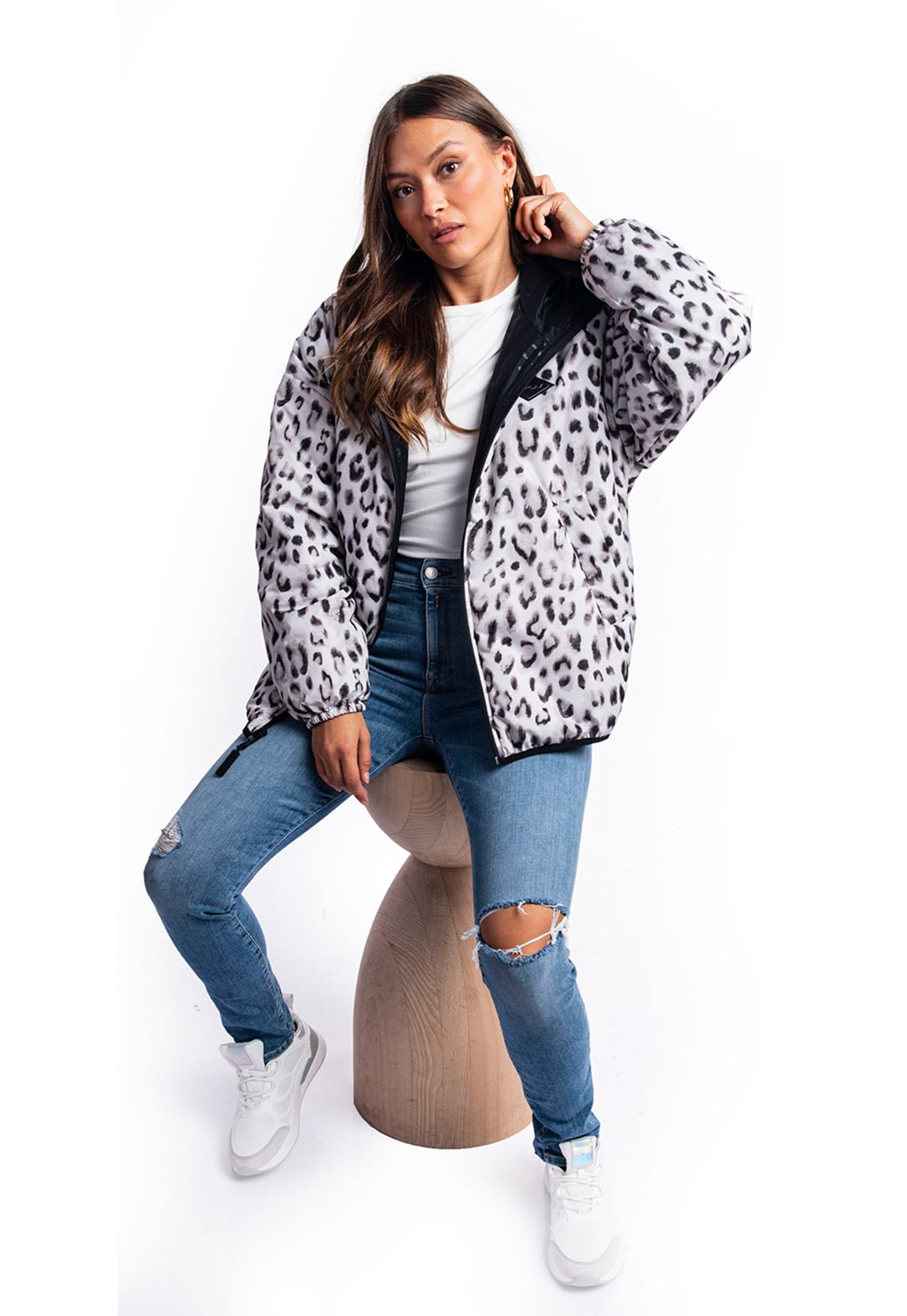 מעיל הדפס לוגו | נשים BLACK / S