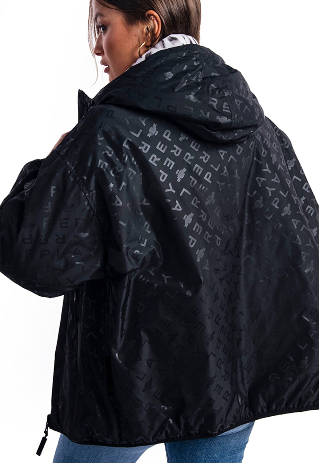 מעיל הדפס לוגו | נשים BLACK / S