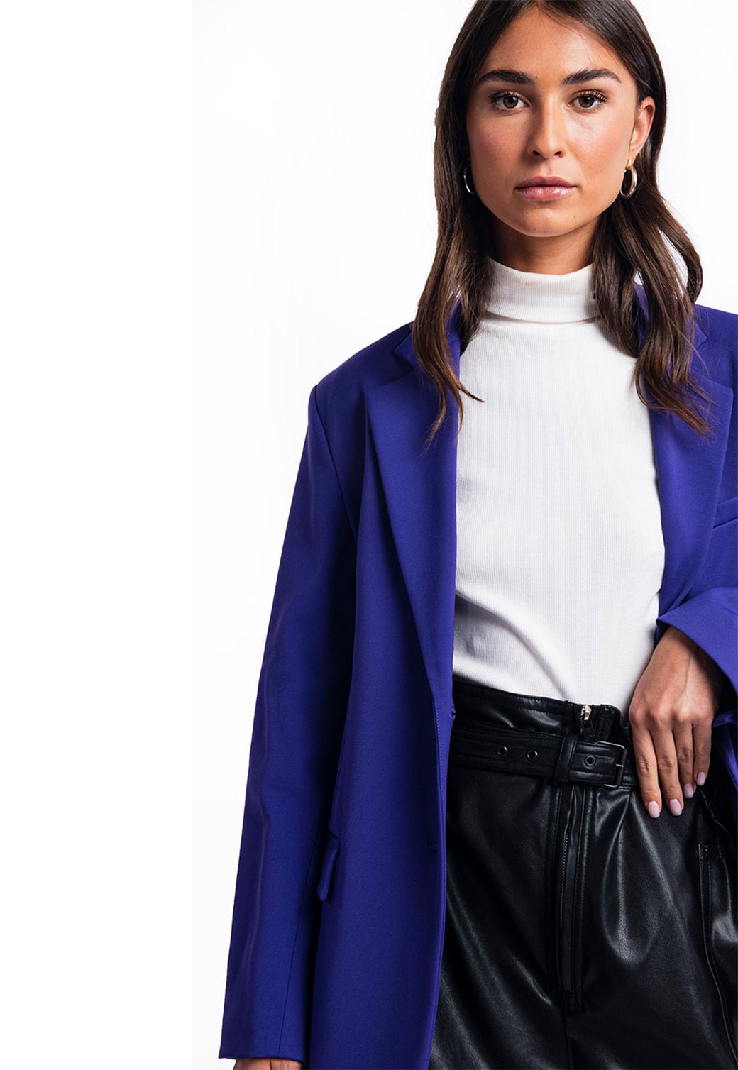 ז׳קט בלייזר מחוייט | נשים PURPLE / S