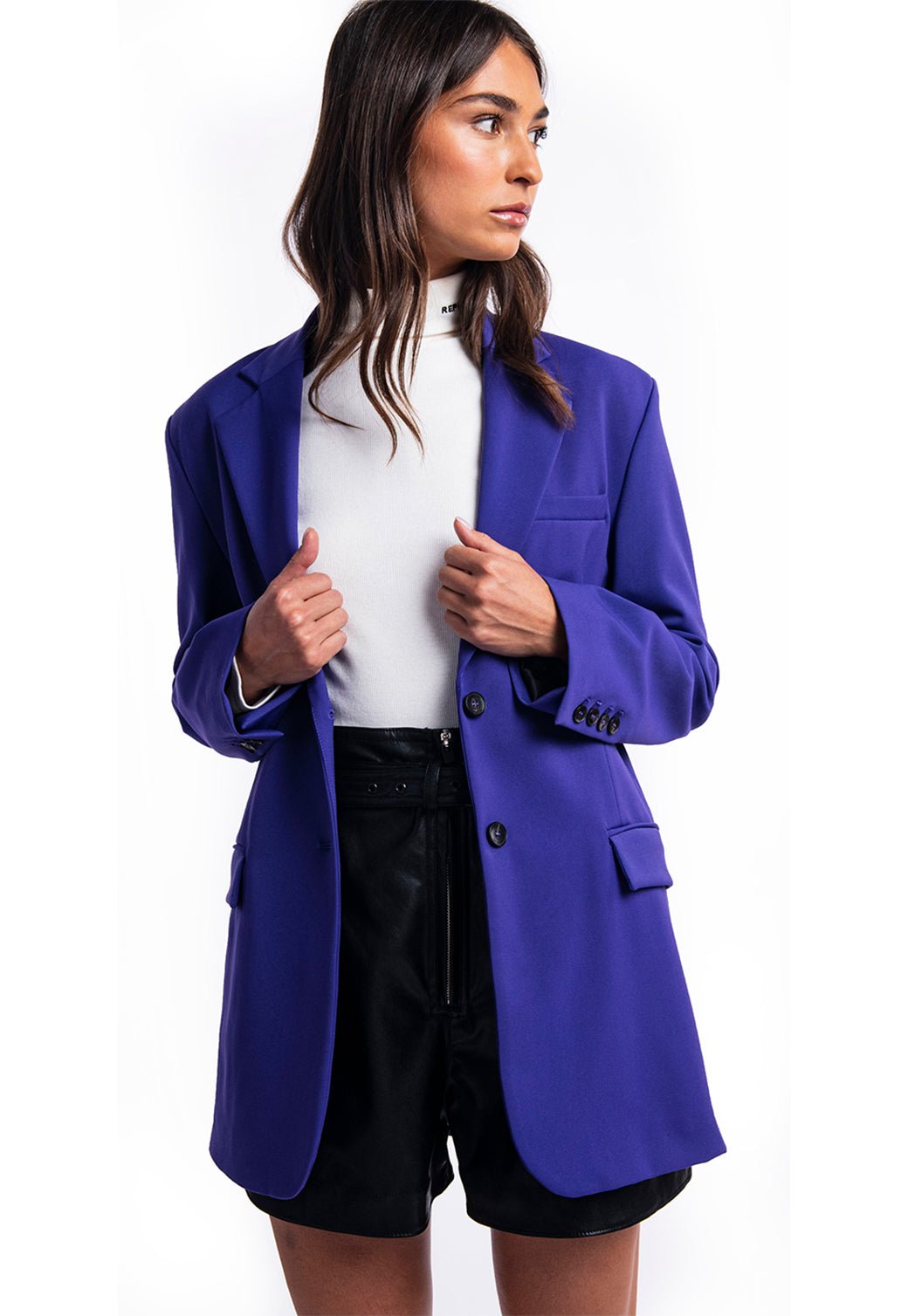 ז׳קט בלייזר מחוייט | נשים PURPLE / S