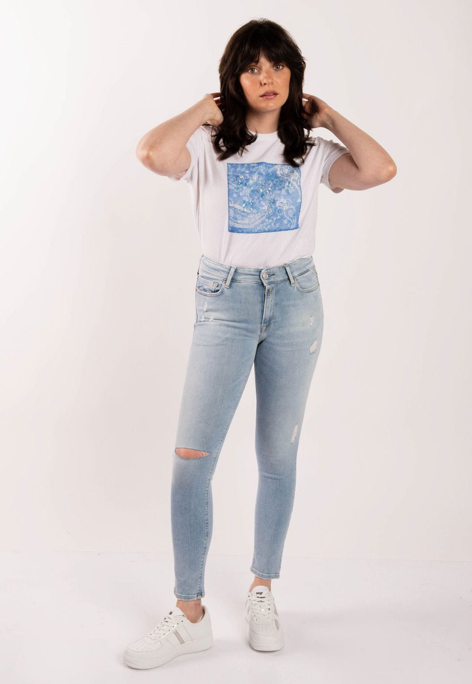 ג'ינס ארוך עם קרע | נשים BLUE / 27