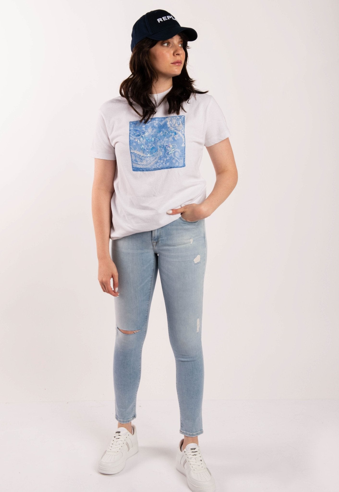 ג'ינס ארוך עם קרע | נשים BLUE / 27