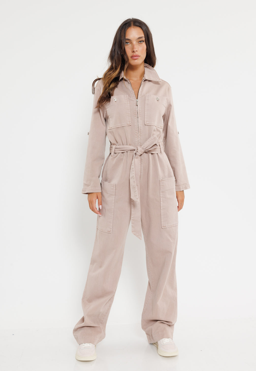 אוברול בגוון רוז סטוקו לנשים