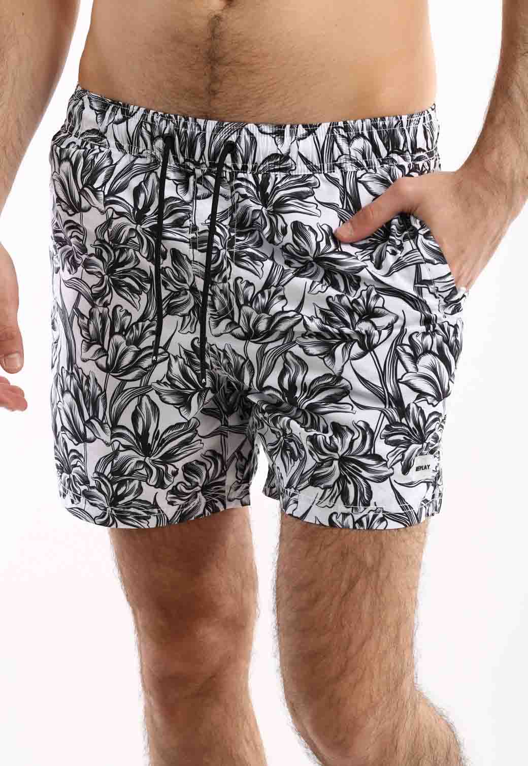 בגד ים הדפס פרחים גברים - Replay