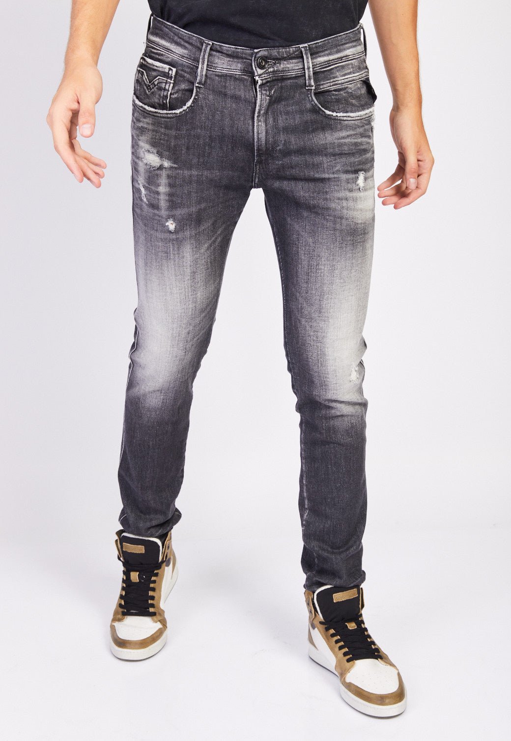 ג'ינס Anbass Slim עם שפשופים גברים - Replay