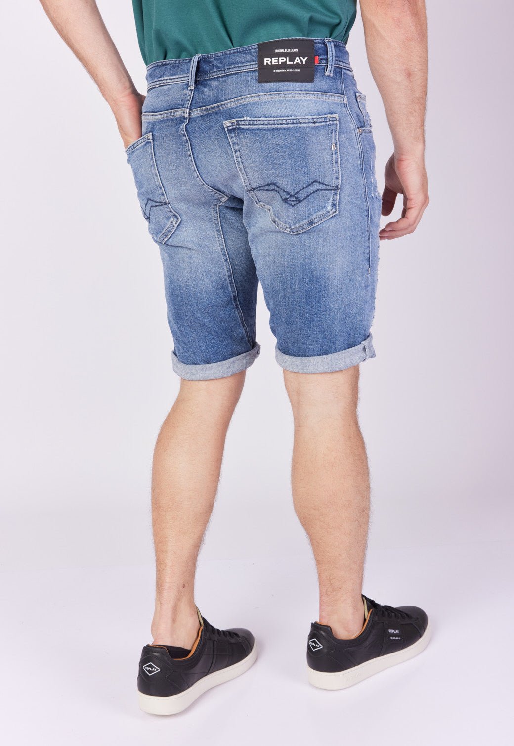 ג'ינס ברמודה עם שרוך במותן גברים - Replay