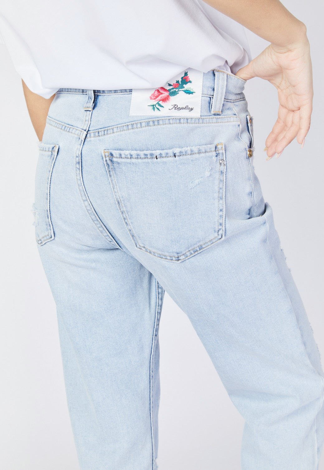 ג'ינס Mid Waist Straight Fit לנשים - Replay