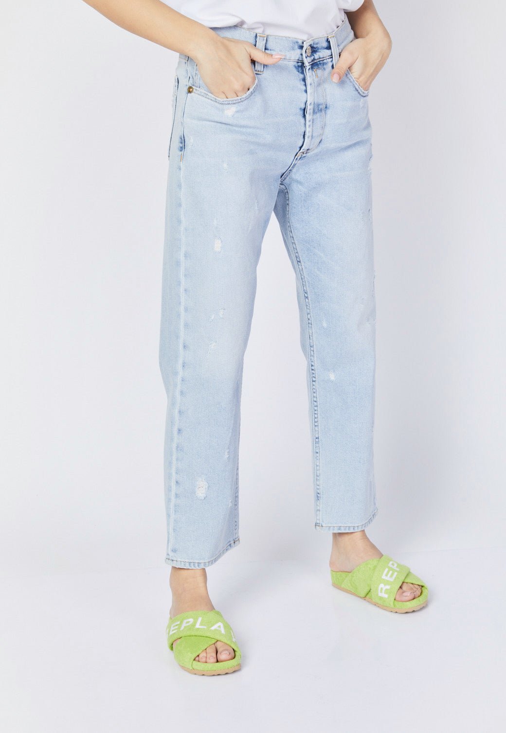 ג'ינס Mid Waist Straight Fit לנשים - Replay