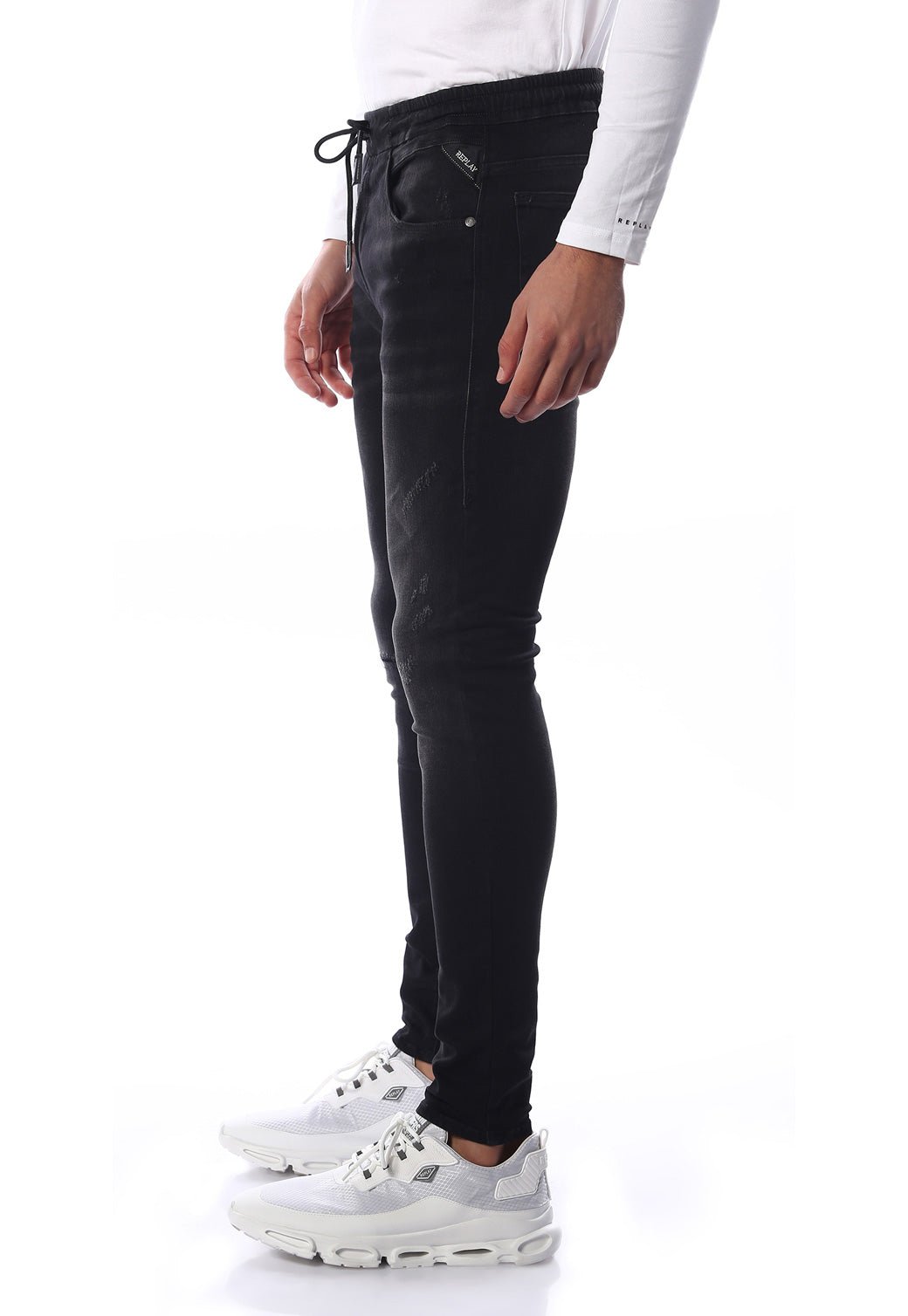 ג'ינס Milano Antifit Super Slim קרע בברך לגברים - Replay