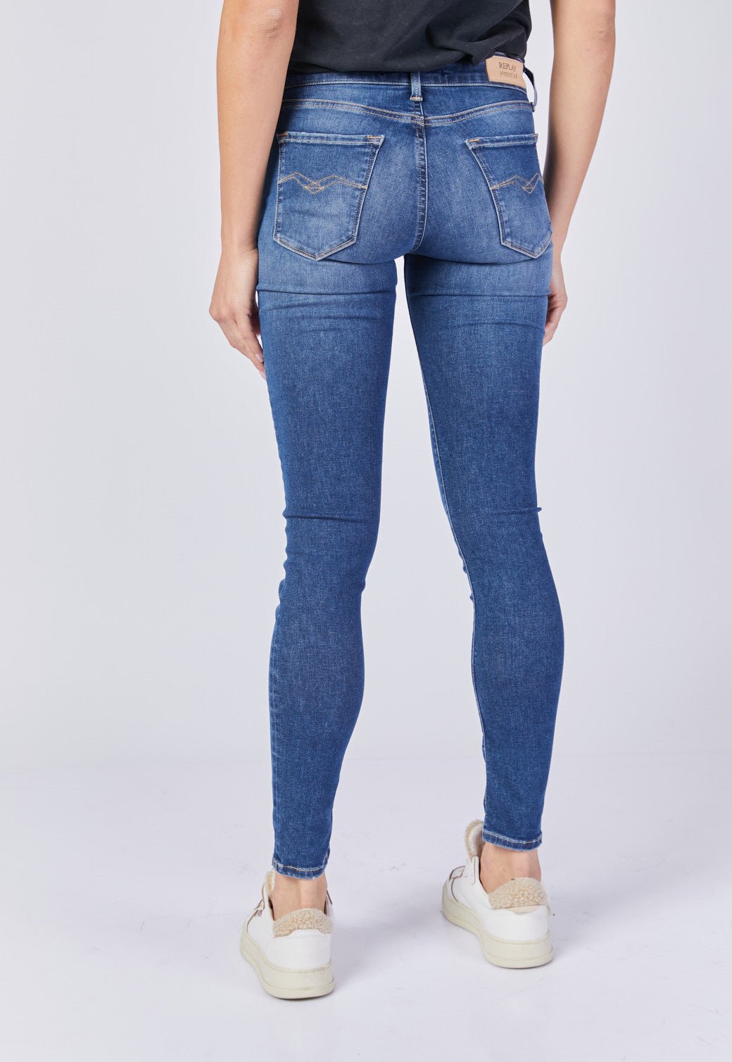 ג׳ינס סופר סקיני בגזרה נמוכה נשים נשים - Replay