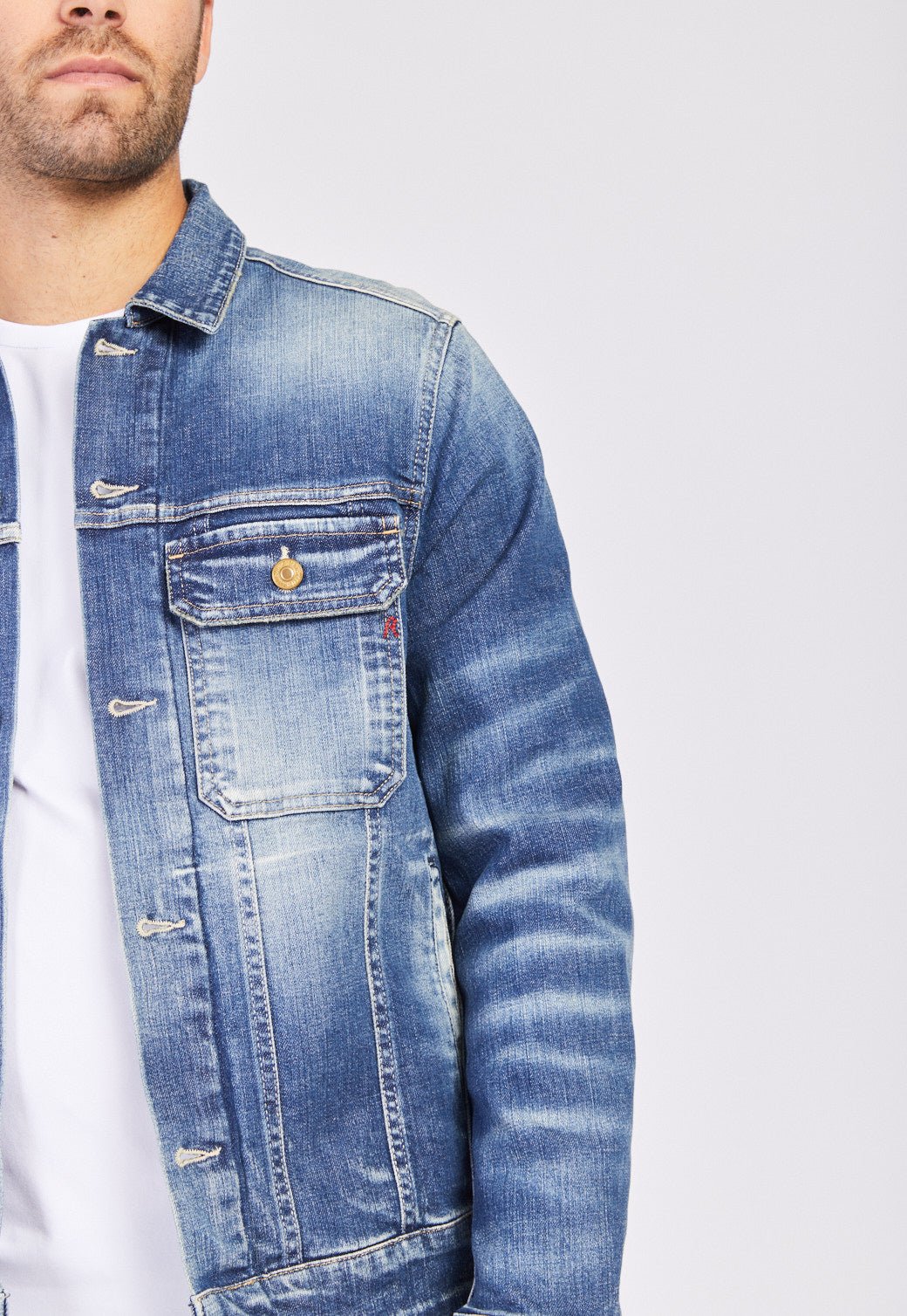 ג'קט ג'ינס עם שפשופים גברים - Replay