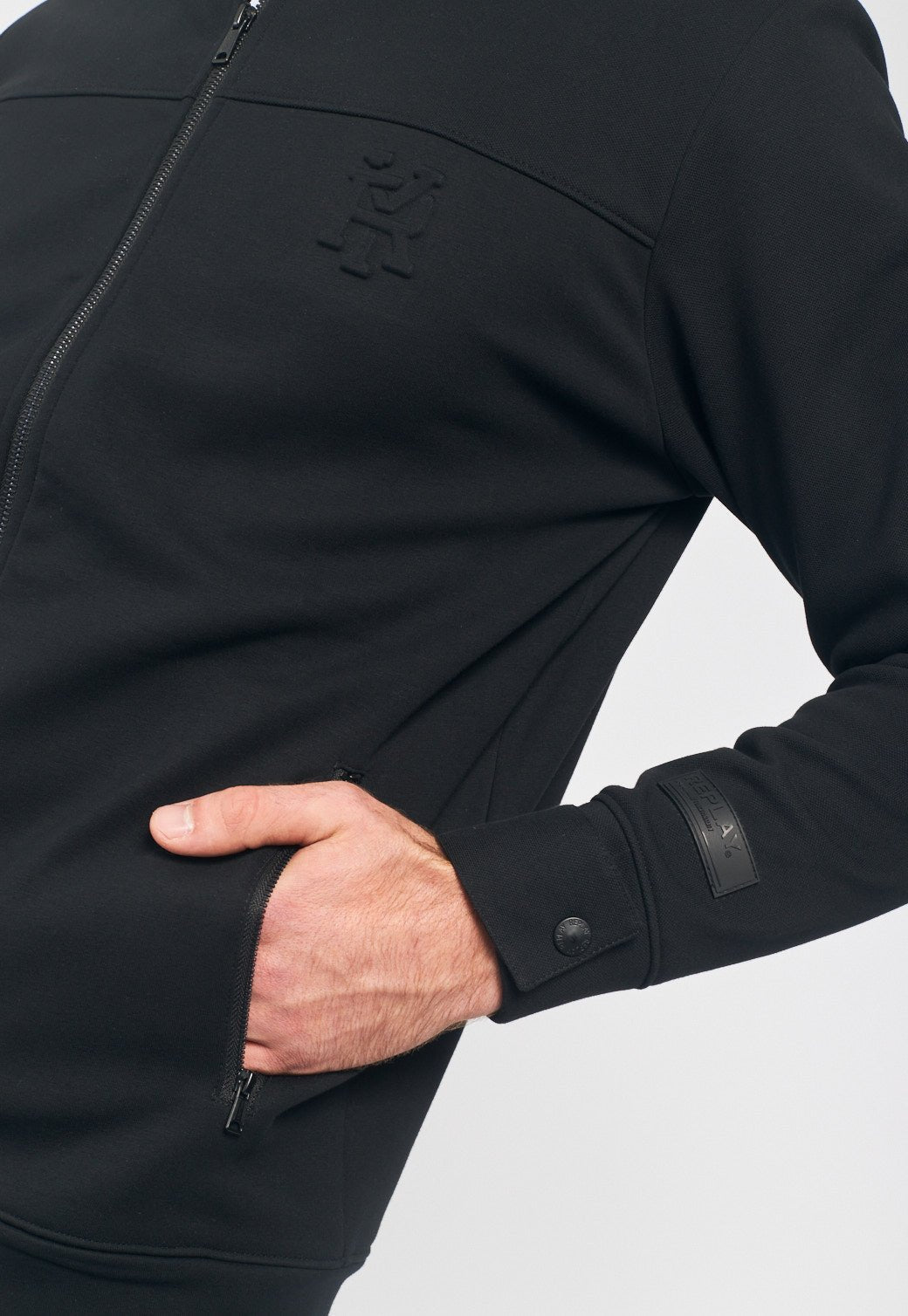 ג'קט מרוכסן עם כיסים צידיים גברים - Replay