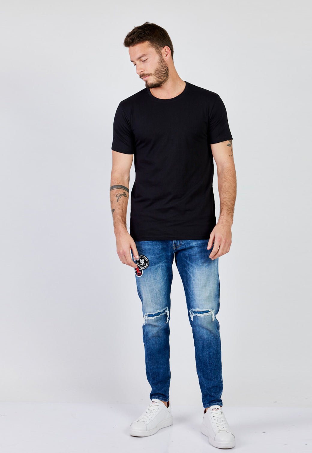 טי שירט קצר ריפליי לייקרה לוגו ירוק