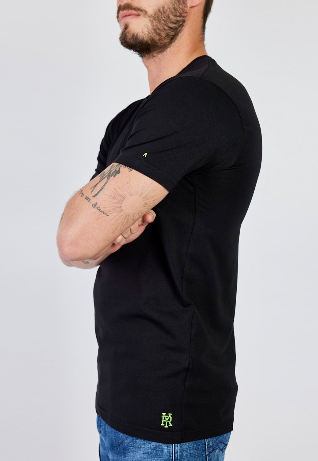 טי שירט קצר ריפליי לייקרה לוגו ירוק