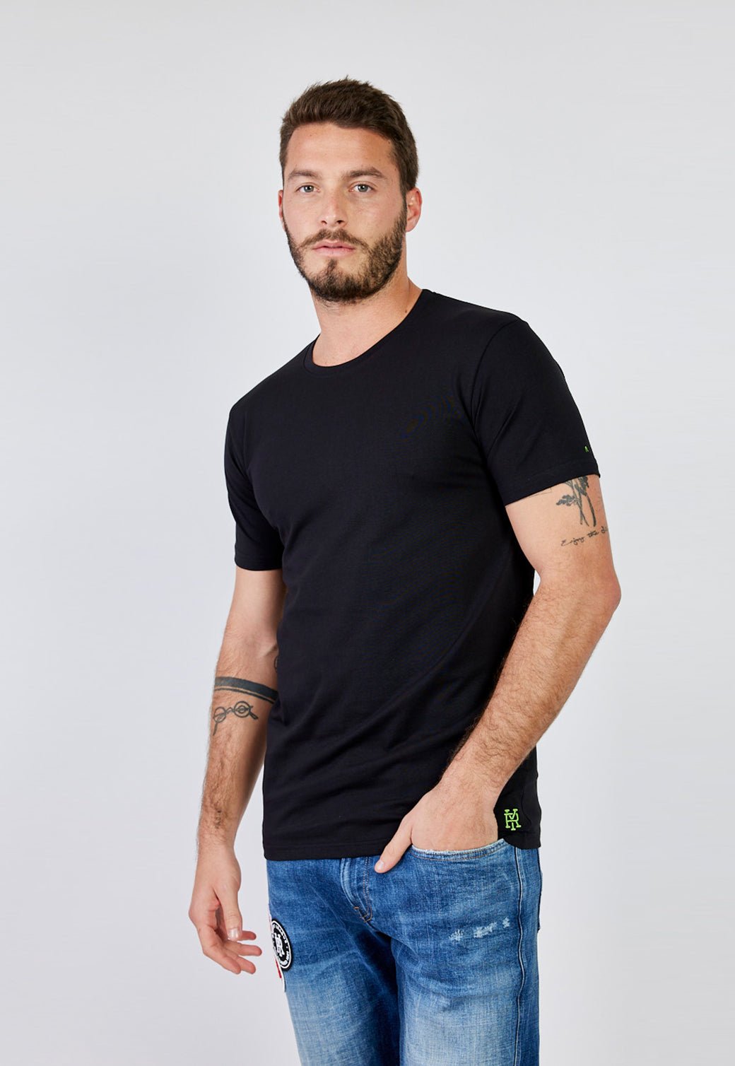 טי שירט קצר ריפליי לייקרה לוגו ירוק