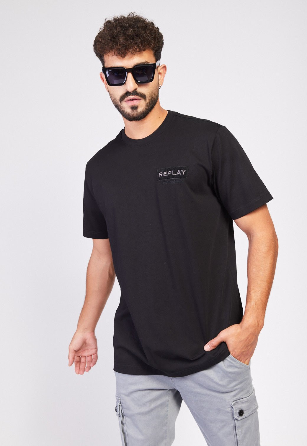 טי שירט קצרה אוברסייז גברים - Replay