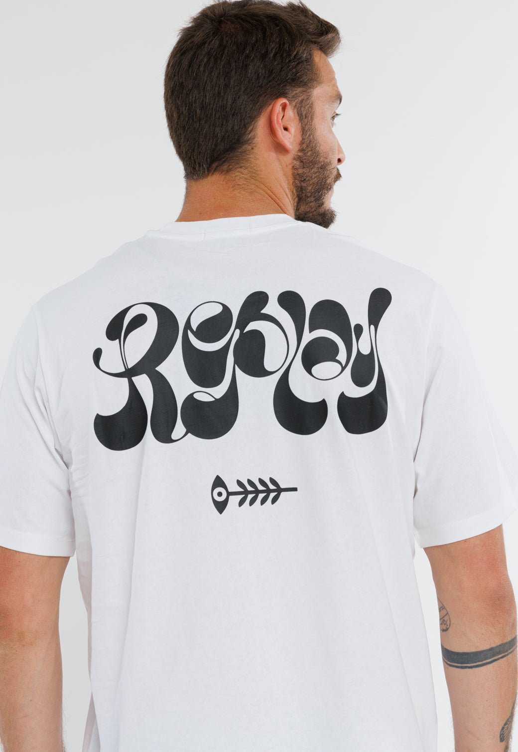 טי שירט קצרה עם הדפס בגב גברים - Replay