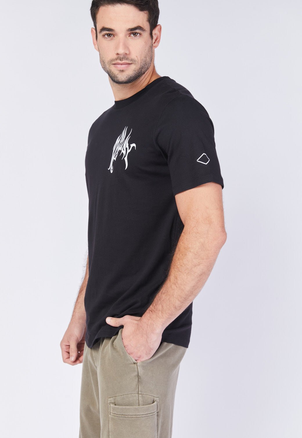 טי שירט קצרה עם הדפס בגב גברים - Replay