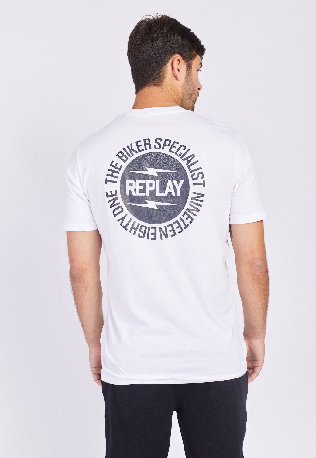 טי שירט קצרה עם הדפס גברים - Replay