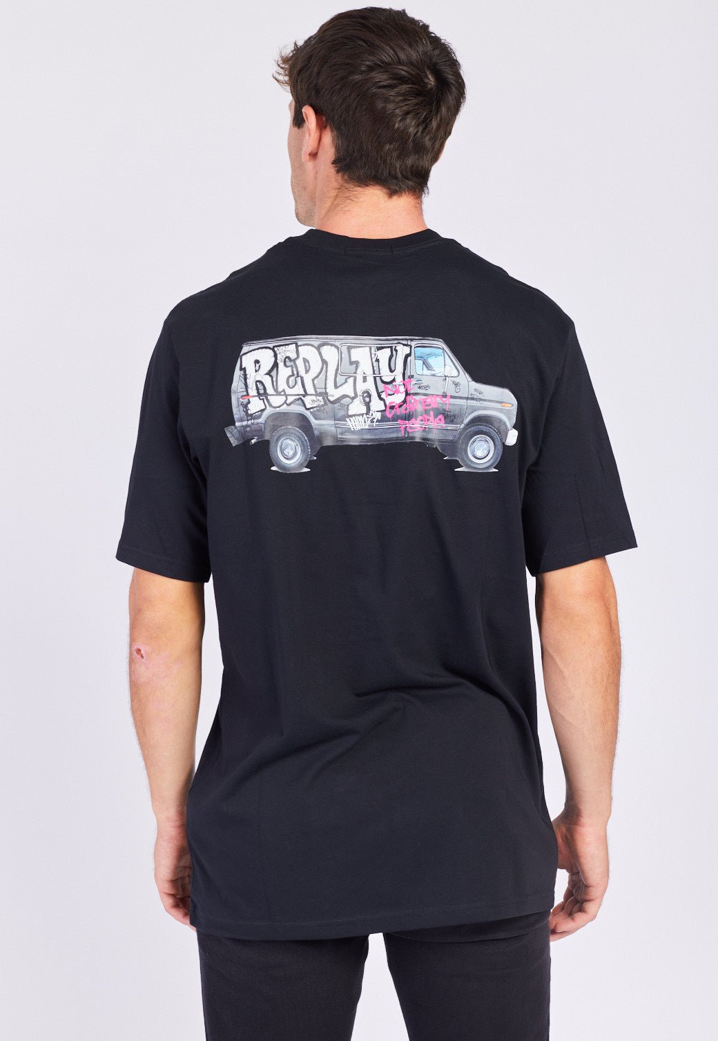 טי שירט קצרה עם הדפס גברים - Replay