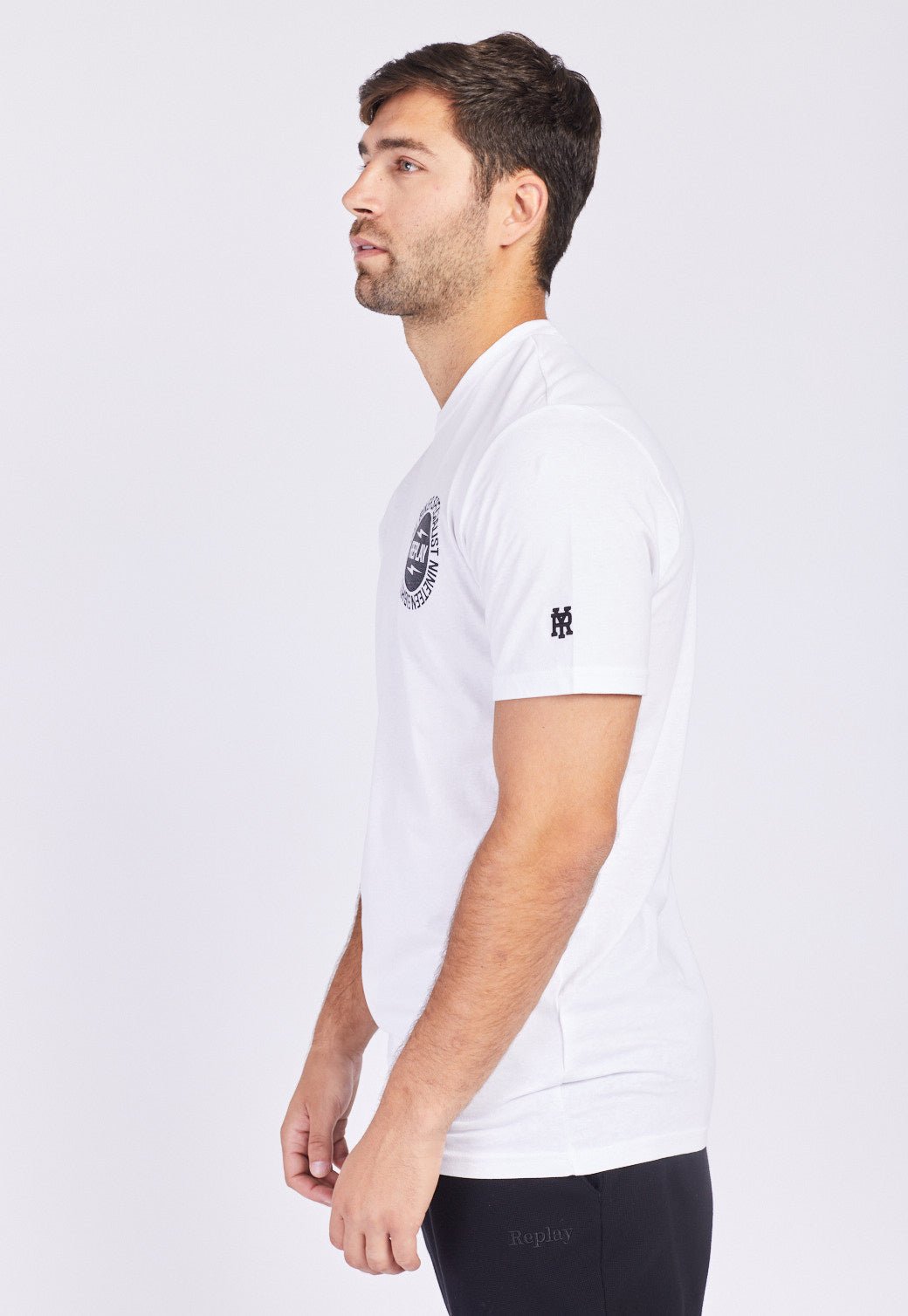 טי שירט קצרה עם הדפס גברים - Replay