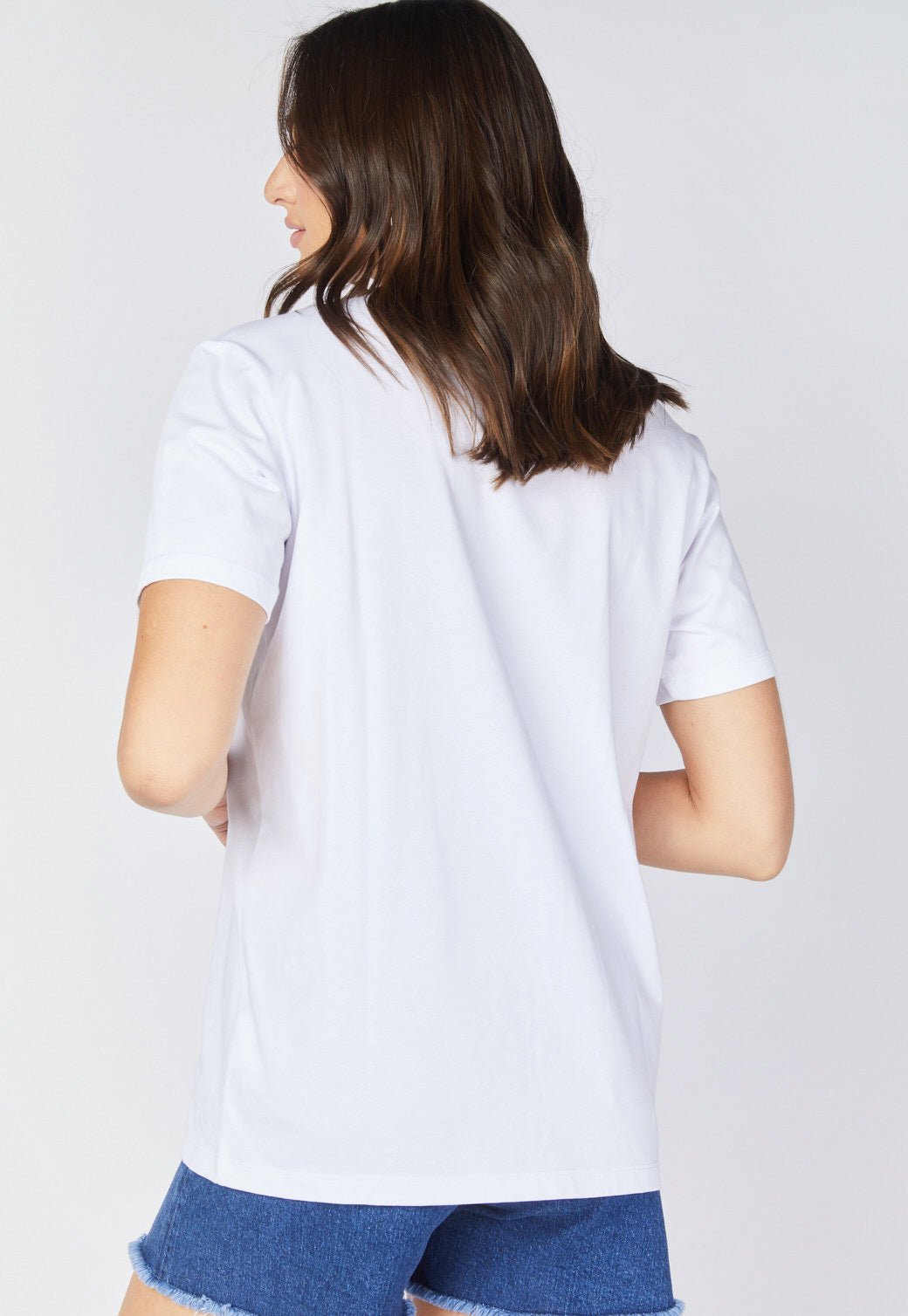 טי שירט קצרה עם הדפס כיתוב בחזית נשים - Replay