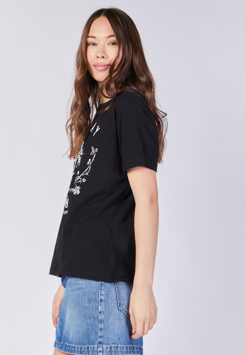 טי שירט קצרה עם הדפס לוגו נשים נשים - Replay