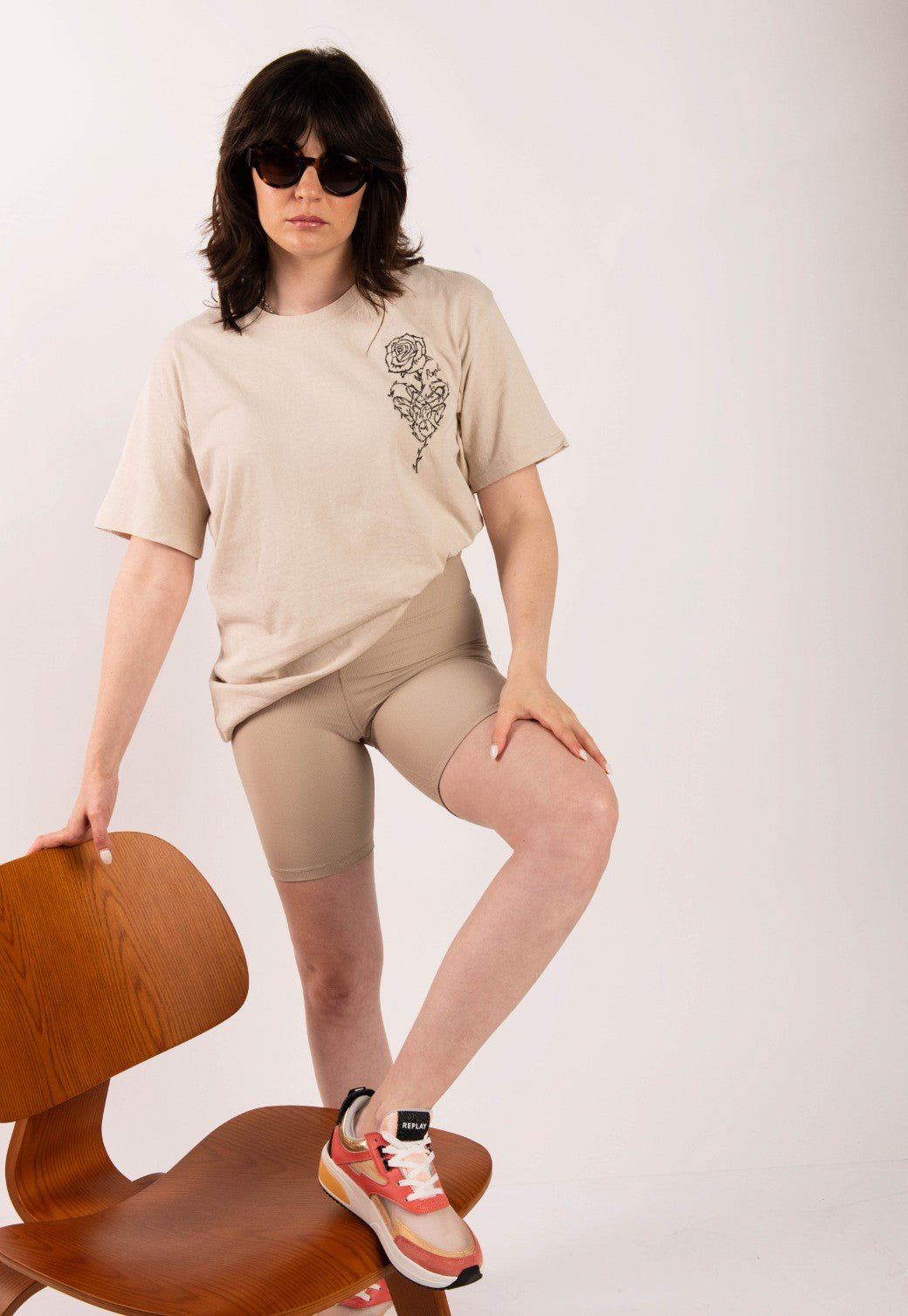 טי שירט קצרה עם הדפס נשים - Replay