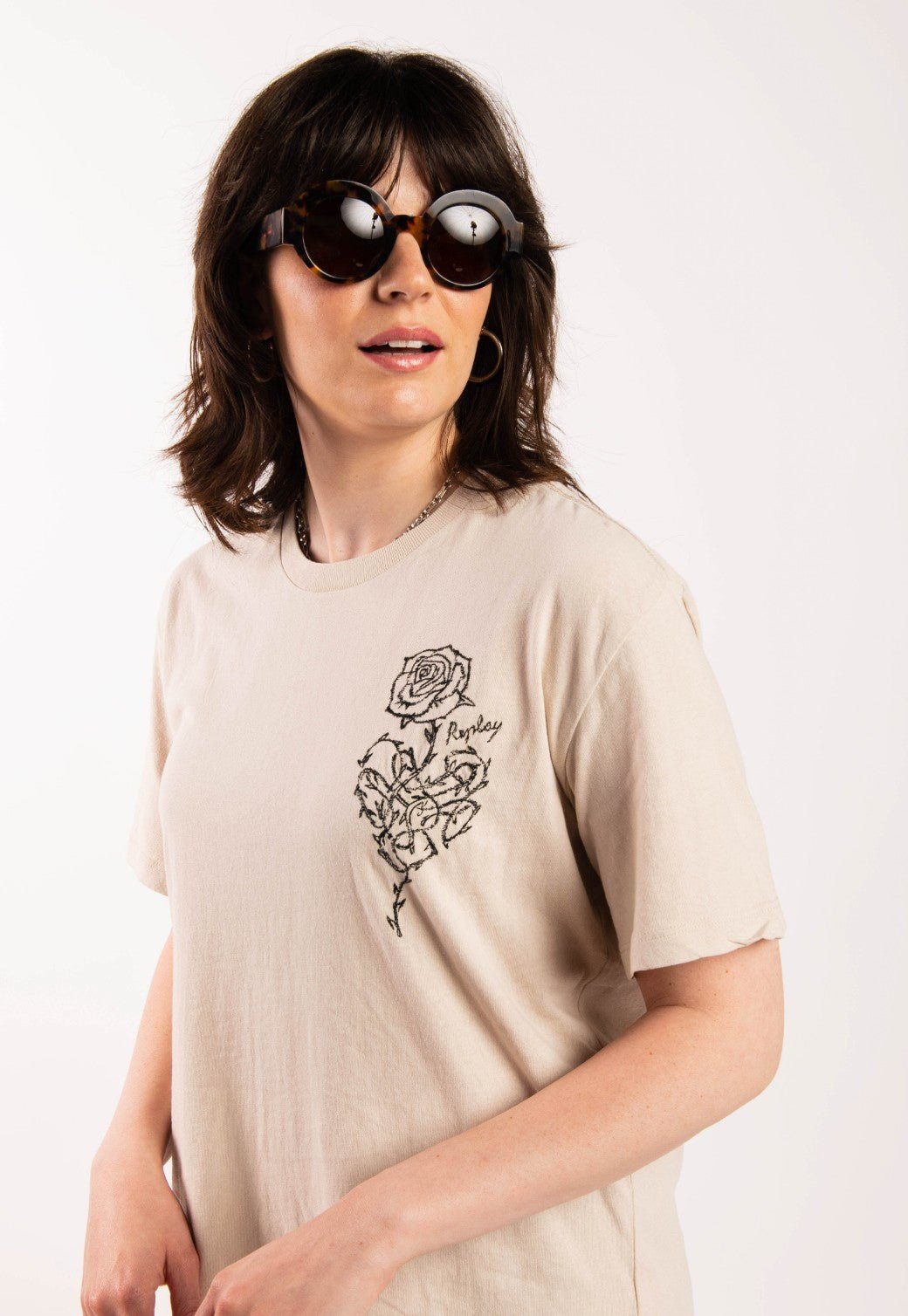 טי שירט קצרה עם הדפס נשים - Replay