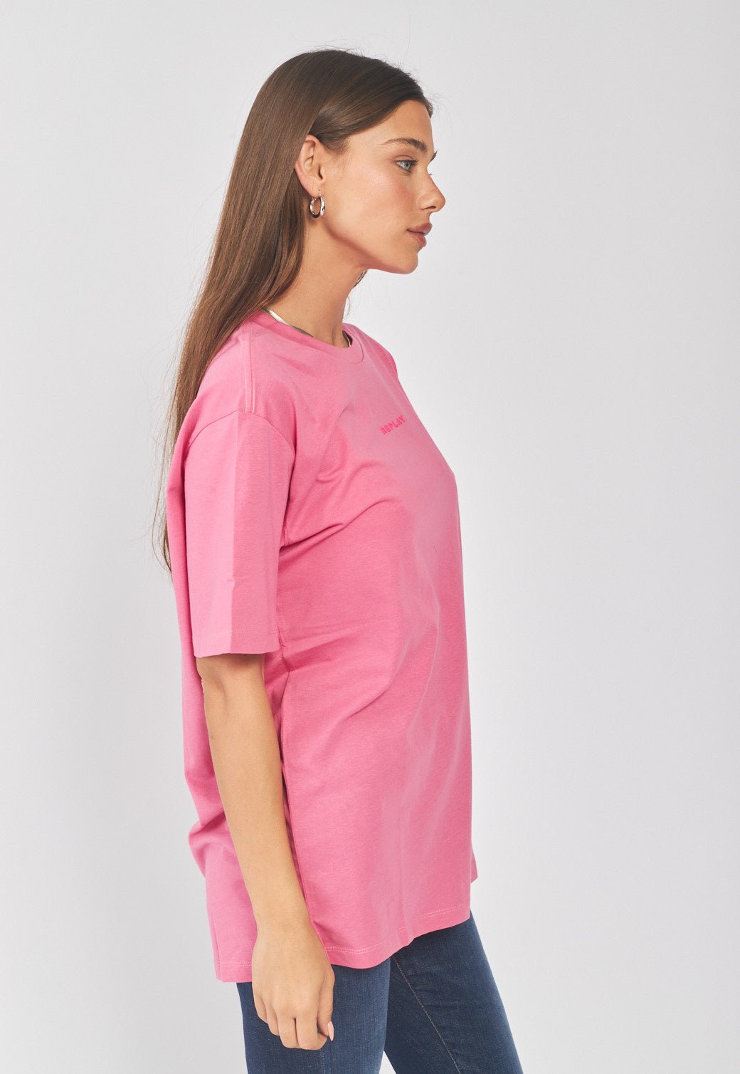 טי שירט קצרה עם הדפס נשים - Replay