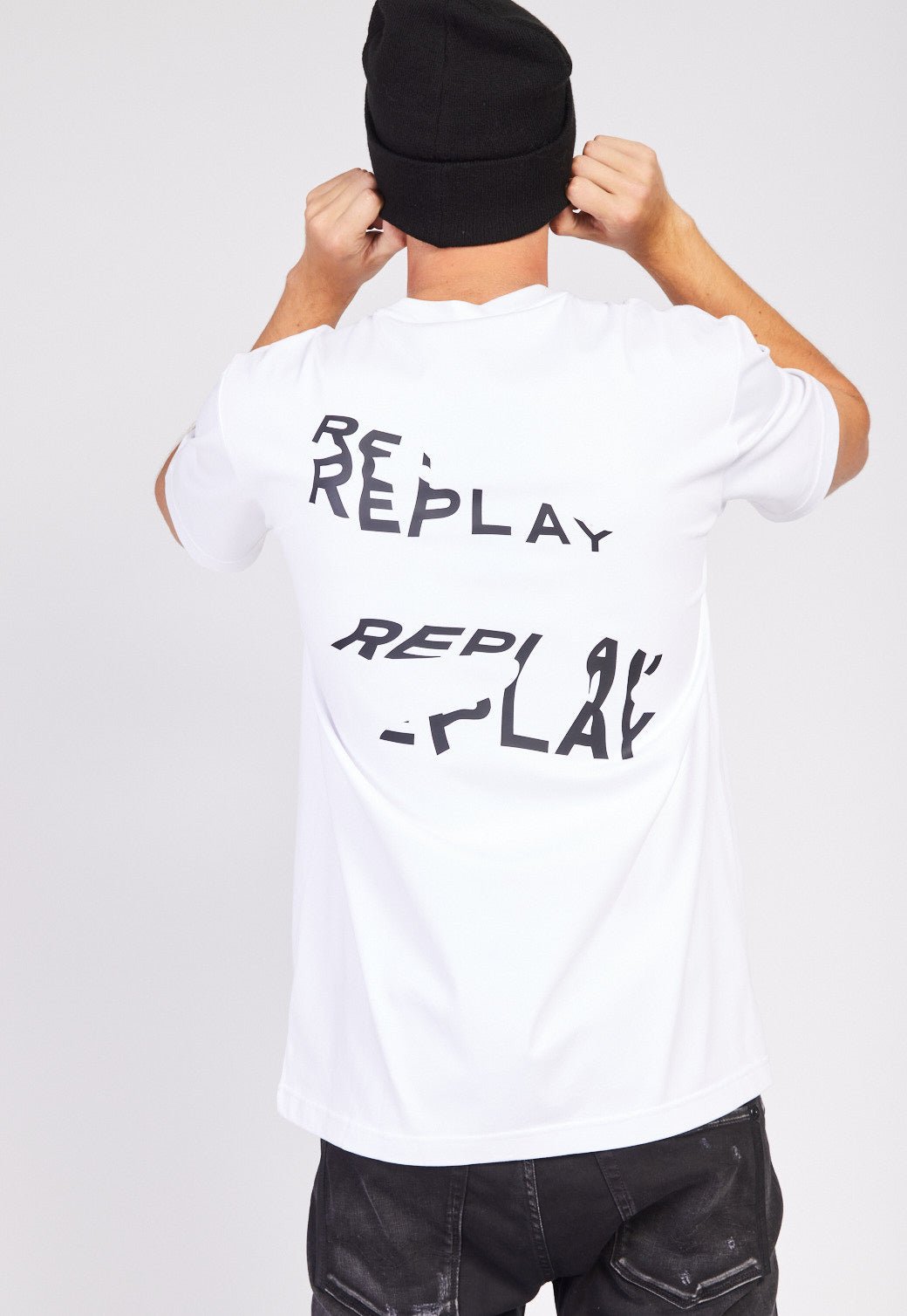 טי שירט קצרה עם לוגו גברים - Replay