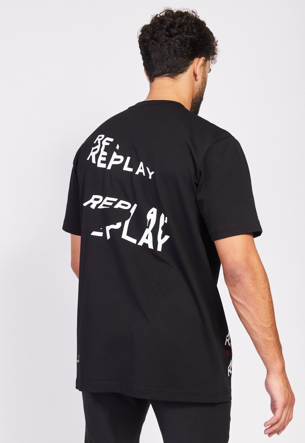 טי שירט קצרה עם לוגו גברים - Replay