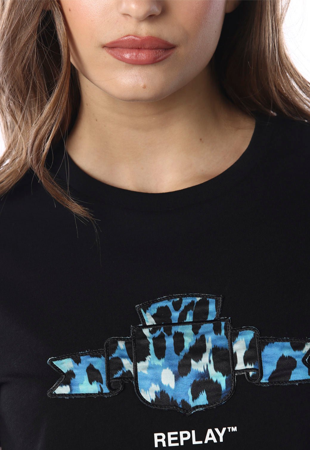 טי שירט קצרה עם לוגו נשים - Replay