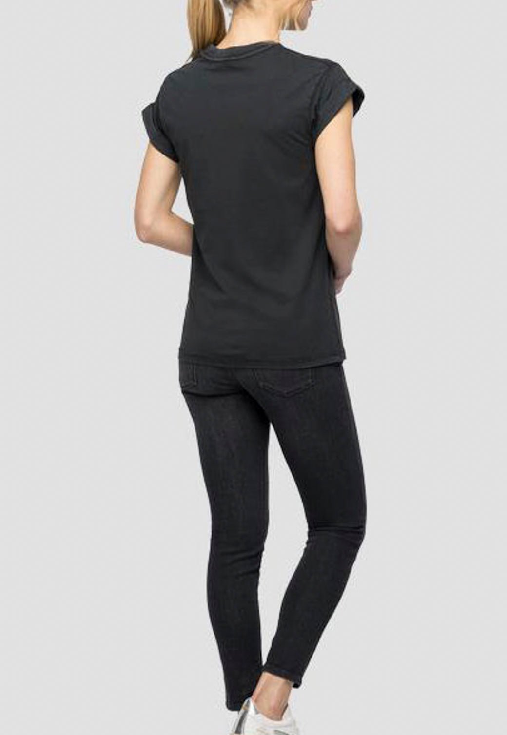 טי שירט קצרה עם לוגו נשים - Replay