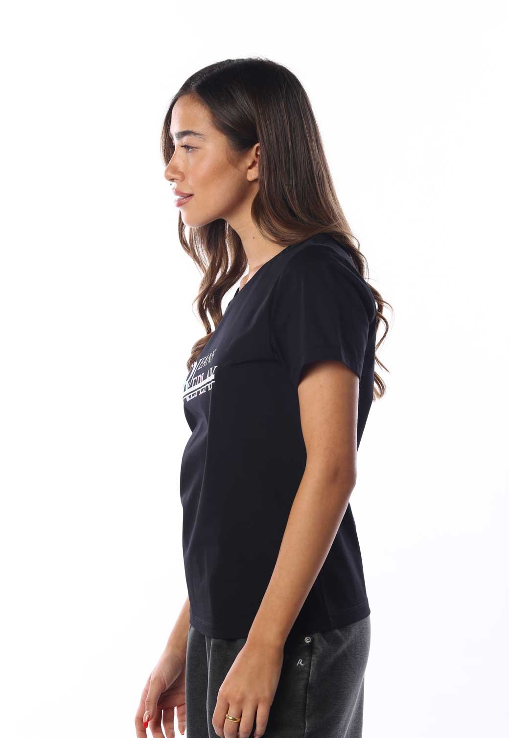 טי שירט קצרה עם לוגו נשים - Replay