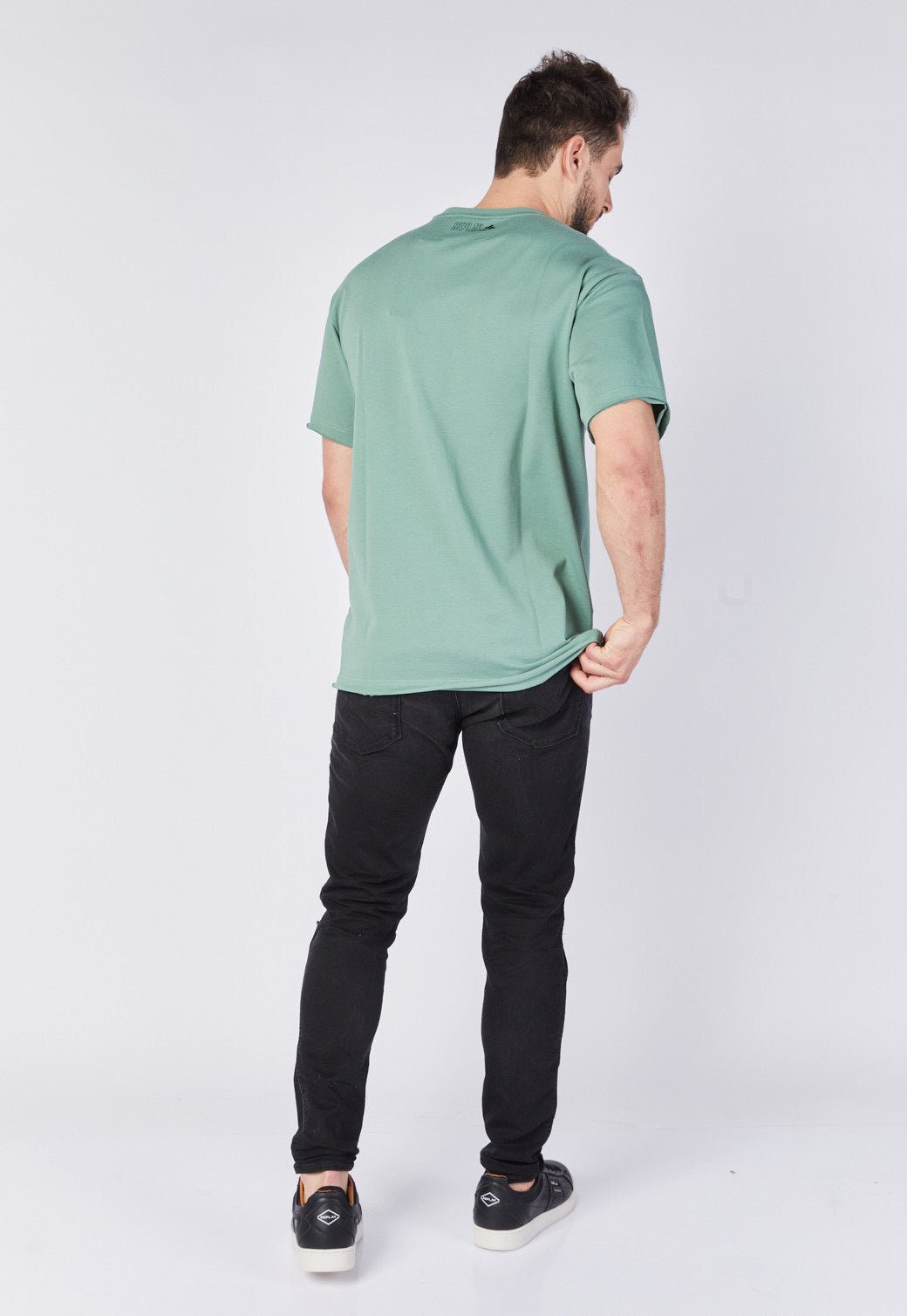 טי שירט קצרה עם רקמה בחזה גברים - Replay