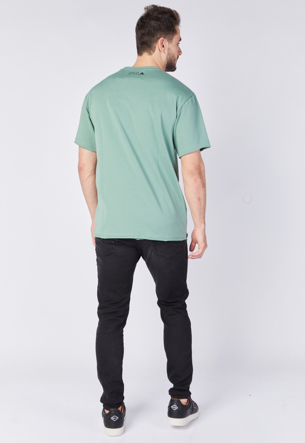 טי שירט קצרה עם רקמה בחזה גברים - Replay