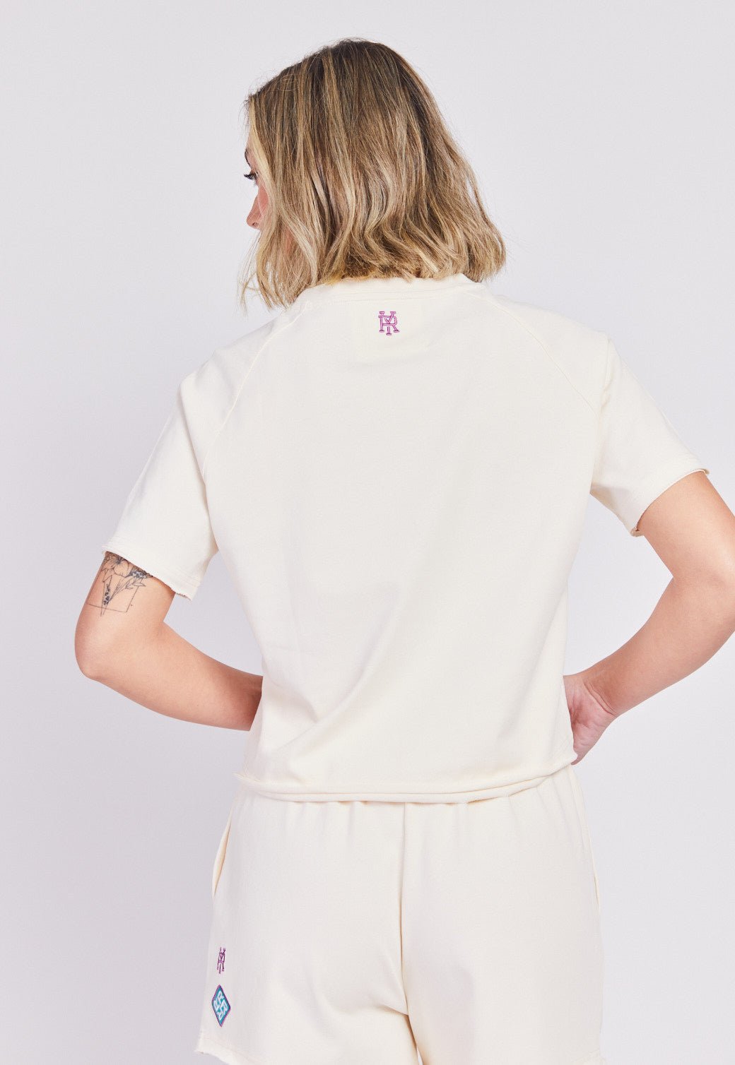 טי שירט קצרה רגלן לוגו נשים - Replay