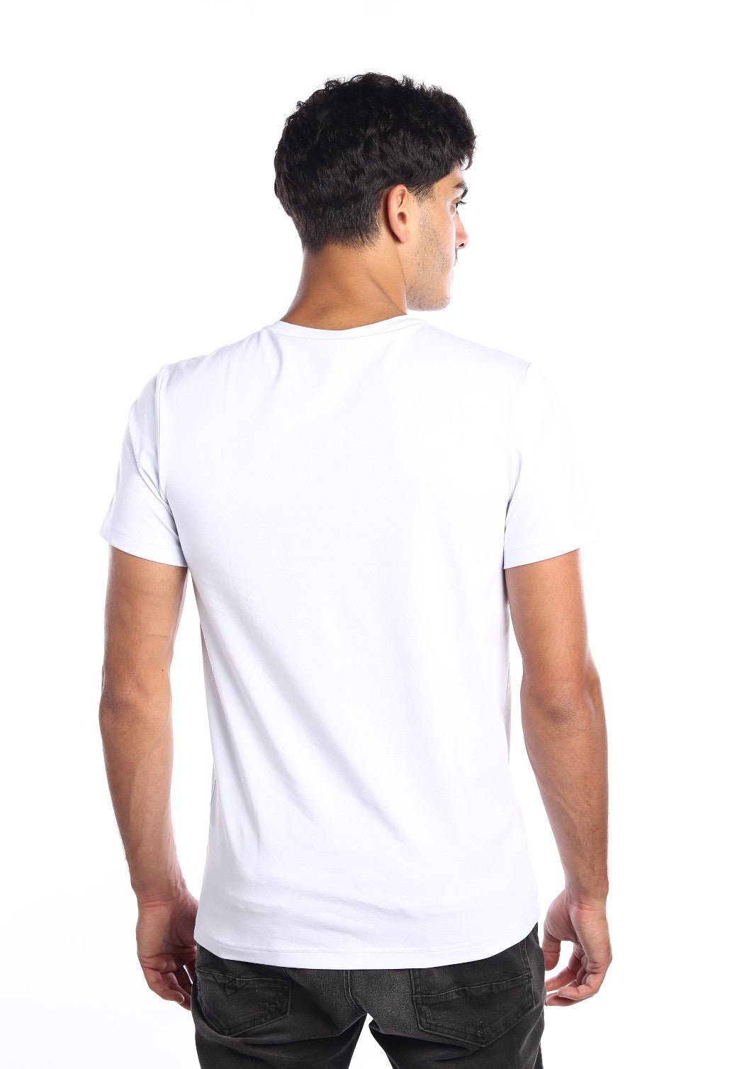 טי שירט לייקרה קצרה עם פלטת לוגו קטן גברים - Replay