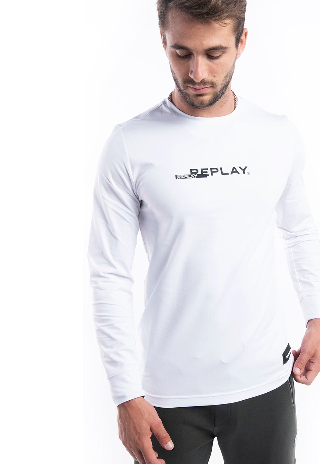 טי שירט לייקרה עם לוגו גברים - Replay